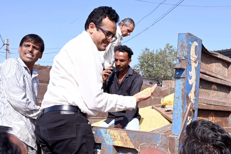 किसान की उपज की नीलामी को कलेक्टर ने अपनी आंखों से देखा, सोयाबीन 5751 और लहसुन 12,900 क्विंटल बिका